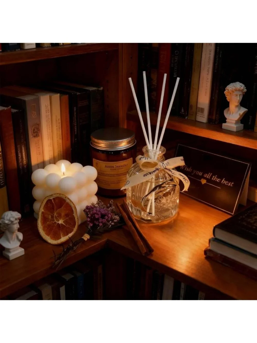 Long-Lasting Botanical Fragrance Candle & Reed Diffuser Gift Set for Home Décor